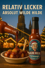 Wilde Hilde Currywurstsoße "Winterwürze" ab November NEU im Shop und auf dem Ulmer Weihnachtsmarkt Wilde Hilde Soßenkunst