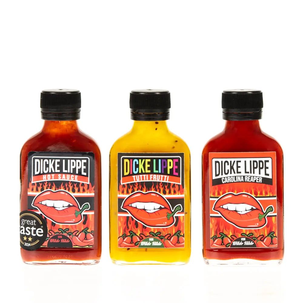 Dicke Lippe Chilisoßen Set, 3x100ml Wilde Hilde Soßenkunst