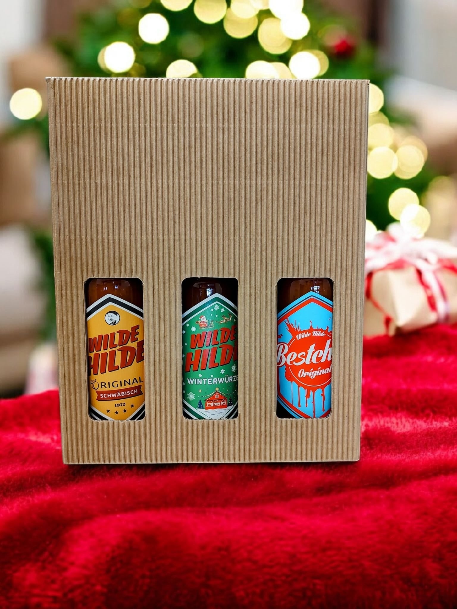 Geschenkbox mit den drei Soßen vom Ulmer Weihnachtsmarkt