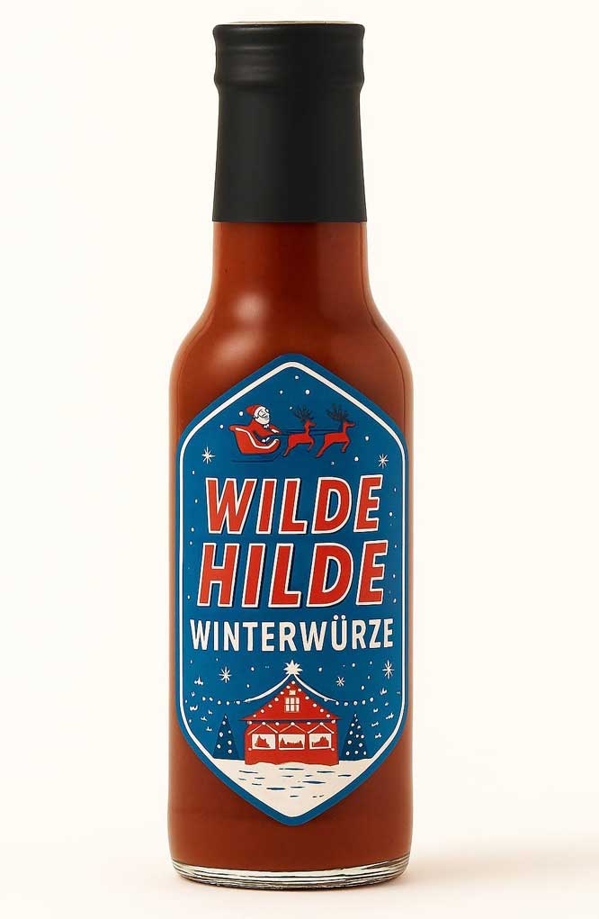 Wilde Hilde Currywurstsoße "Winterwürze" ab November NEU im Shop und auf dem Ulmer Weihnachtsmarkt