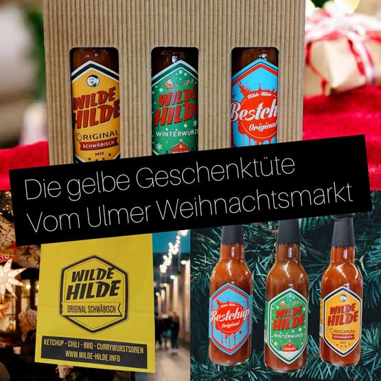 Geschenkbox mit den drei Soßen vom Ulmer Weihnachtsmarkt